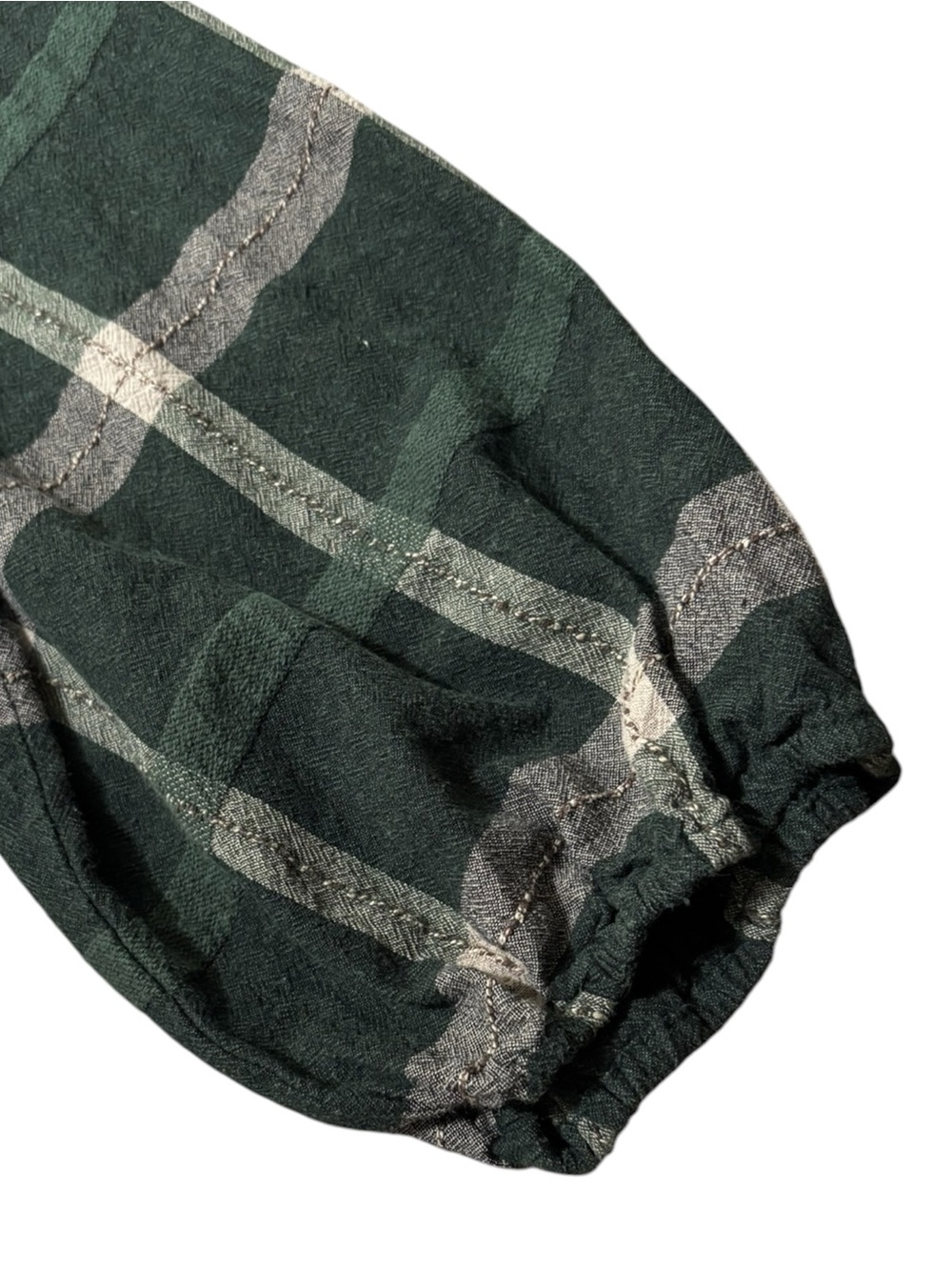 Polagram 3XL Green Windowpane Plaid Cotton Dress | Cottagecore | Pockets - Picture 10 of 13